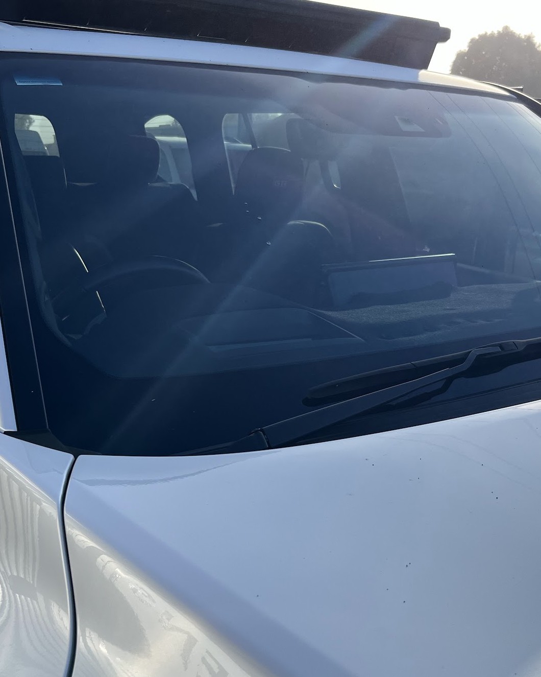 A newly fitted windscreen on a dual cab ute